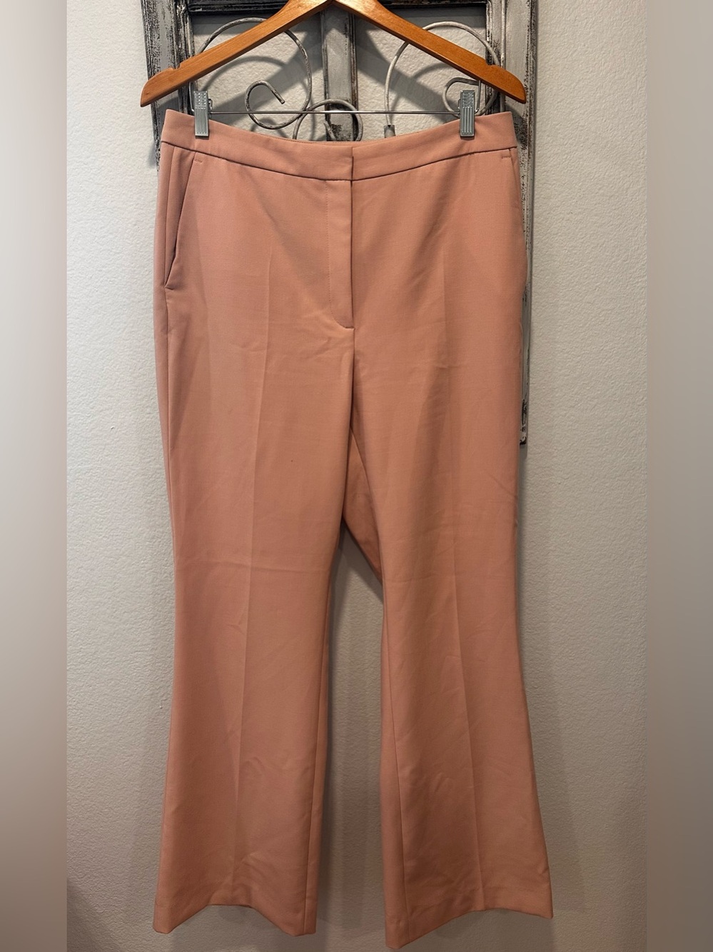 ZARA Women's Tailored Wide-Leg Pants in Dusty Rose